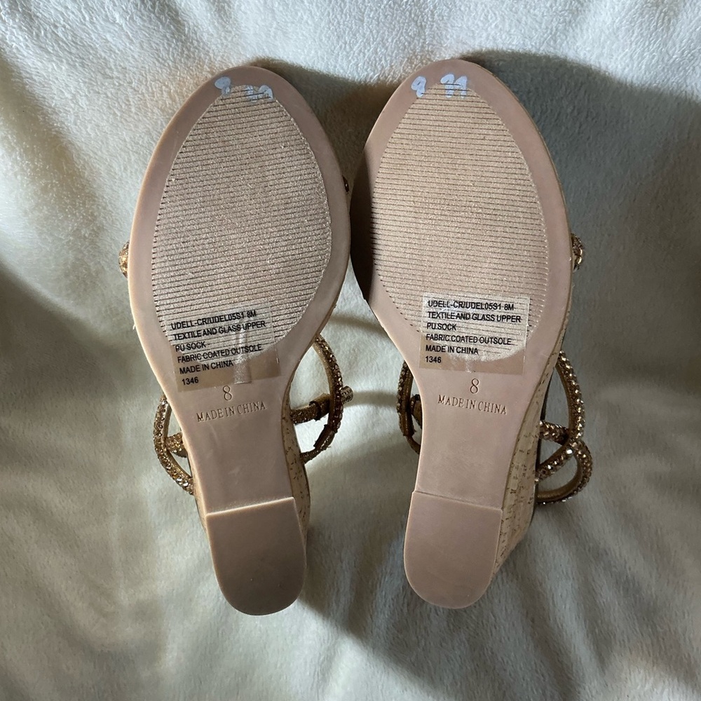 NEW Steve Madden “Udell” Gold Morgan Platform Wedge Sandals NWT - Picture 9 of 9